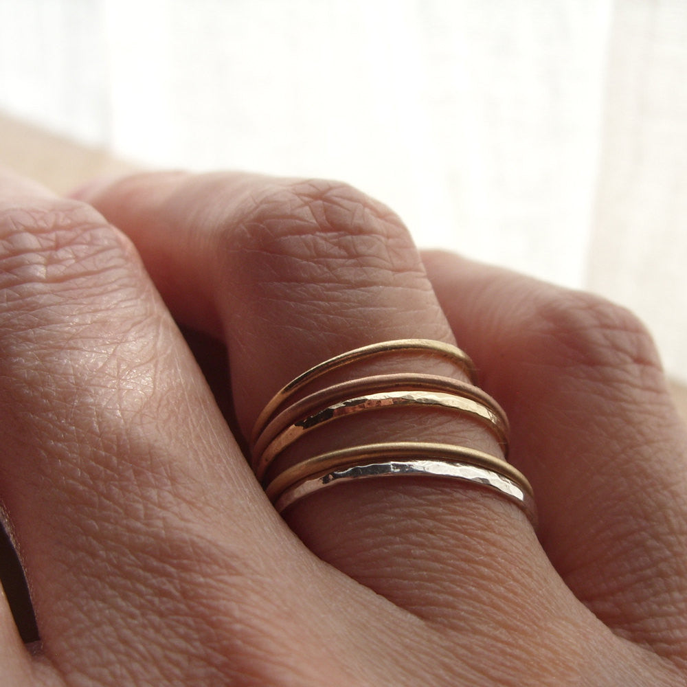 14K Gold Skinny Stacking Ring | Musemond